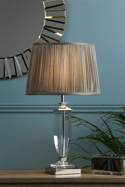 (image for) Laura Ashley Carson Medium table Lamp Polished Nickel & Crystal Base Only